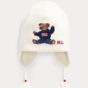 Polo by Ralph Lauren Cream Bear Earflap Hat